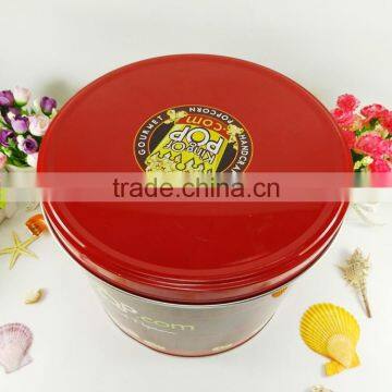 High Quality Popcorn Bucket Round Metal Tin Barrel photo-2