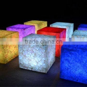 Colorful rgb LED glowing FRP led bar chair decoration modern outdoor led cube/ led cube chair/ glow cube