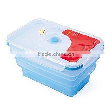 Food Grade Portable Convenient Collapsible Houseware Silicone Foldable Lunch Box