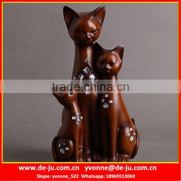 Cat Family Sweet Animal Resin Sculpture