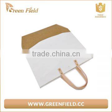 Washable Kraft Paper Shopping Bag,white and Brown Kraft Paper Shopping Tote Bag photo-4