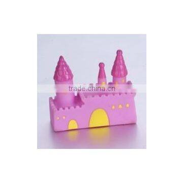 Promotional mini bath toy PVC castle shape tub floating baby toy