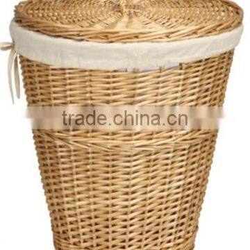 Willow Material Laundry Basket Cloth Used Laundry Cart photo-2