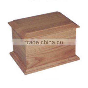 cremation wooden urn in European square in funeral supplier