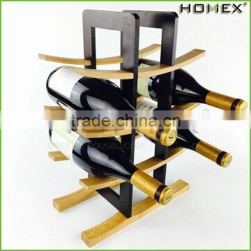 Curved Bamboo Designed Wine Stand Wine Rack Homex BSCI/Factory