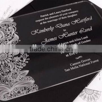 2017 Acrylic Happy Event Wedding Invitation Card Printing Laser Cut Invitation Card photo-2