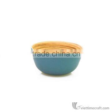 Lacquered Bamboo Salad Bowl, Spun Bamboo Bowls Safe for Health photo-2