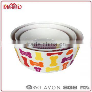 Dog Bone Printed Stackable Dog Plastic Salad Bowl 3pcs photo-6