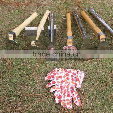 High Quality Wood Handle Garden Hand Rotary Hoe photo-2