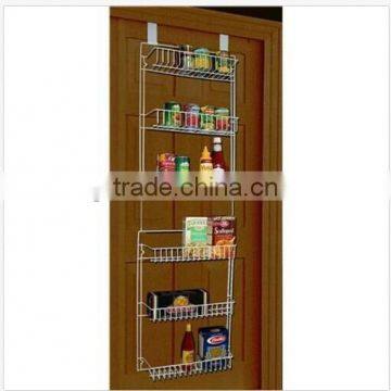 5 foot over door storage rack/ 5-Foot Vinyl Covered Steel Over door Storage Basket Rack