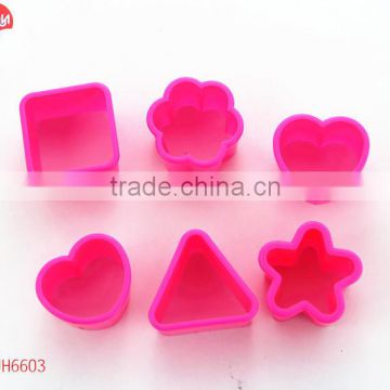 JH6603 Plastic Hand Press Cookie Cutter with Different Shape Designs