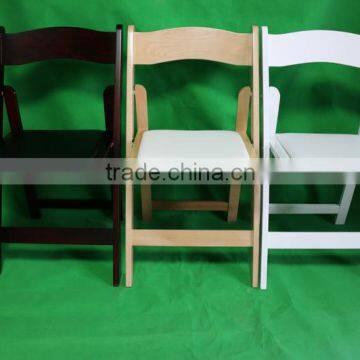 Cheap Wholesale White Wood Folding Wedding Chair With PVC Pad for Party Rental photo-3