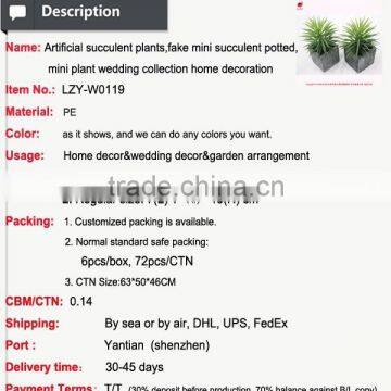Artificial Succulent Plants Fake Little Succulent Potted Mini Plant Wedding Collection Home Decoration photo-3
