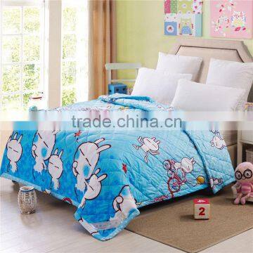 100% Polyester Tuzki cartoon style quiits,summer comforter blanket blue white