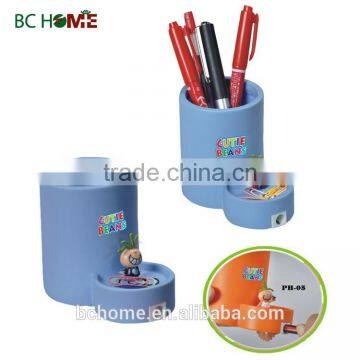 PU/PVC pencil pot with pencil sharpener