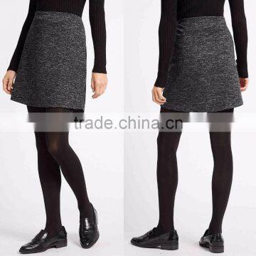 Wholesale Custom Made in China Women Fashion Textured A-Line Tight Mini Skirt with Wool