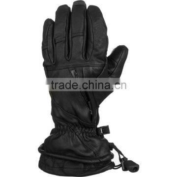 Black Leather ski gloves