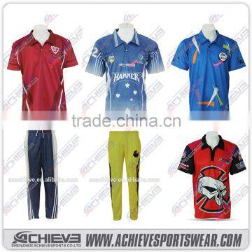 2016sublimation custom design sport cricket shirts color