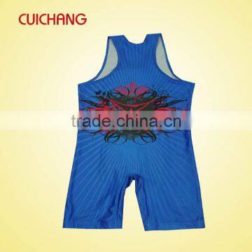 Wrestling Singlets, Custom Design Hot Sale Wrestling Singlets Wholesale Polyester Heat Transfer photo-2