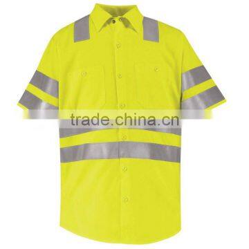 Hi-Visibility yellow Safety Work Shirt - Class 3 Level 2