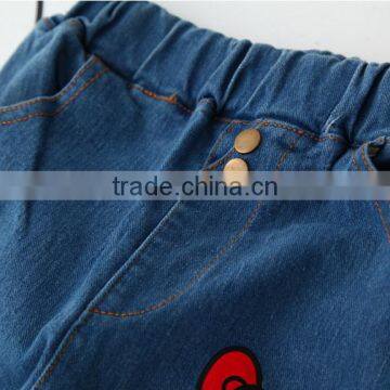Do the Old Hole Cartoon Cow Embroidery Denim Trousers photo-4