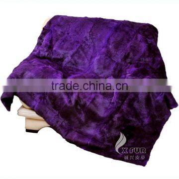 CX-D-08J Super Quality Winter Warm Real Rabbit Fur Wholesale China Blankets photo-5