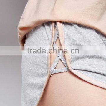 Wholesale Pink Nightwear Pyjamas Set Gold Foil Print 100% Cotton Sleepwear Set Shorts With Piping photo-5