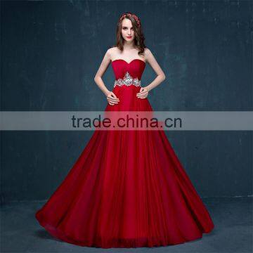 MGOO New Custom OEM Wine Red Handmade Wedding Dress Elegant Dinner Party Dress Top Design Prom Dress 2067 photo-2