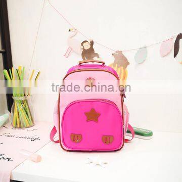 School Backpack Kids Baby Zippers Stars Prints Bags for Children PU photo-5