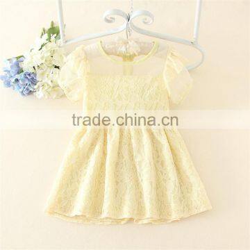 2015 children girls lace dress with soft cotton kids one piece dress wholesale baby girl lace dress new style