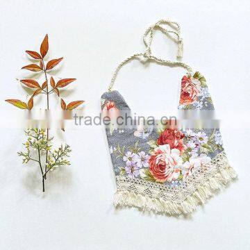 Baby Bandana Drool Bibs Tassel Kids Feeding Baby Boutique Floral Bibs photo-3
