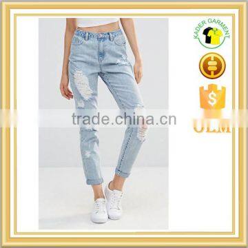 2016 fashion slim fit acid wash skinny jeans for women