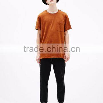 2017 New Design High Quality Cheap Orange Sport Blank t Shirt With Pocket photo-4