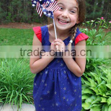 4th Of July Girls Cotton Frock Designs Ruffled Dress Summer photo-5