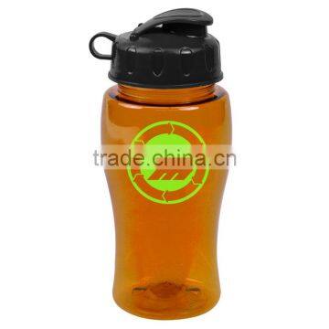 USA Made 18 oz Transparent Sports Bottle With Flip Lid - BPA/BPS-free, FDA compliant and comes with your logo