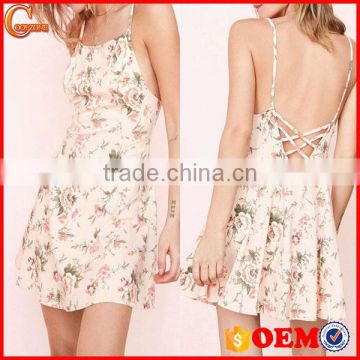 Hot products 2017 womens boho clothing floral beachwear dresses