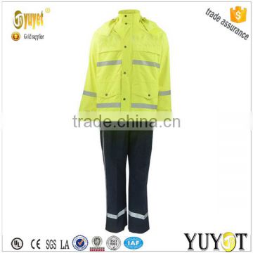 fluorescent hi-vis durable water-repellent salable raincoat