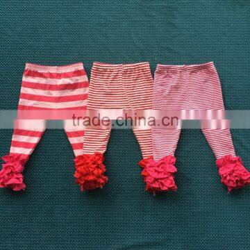 QL-397 pinstripe thin stripe solid ruffle baby icing leggings 2016