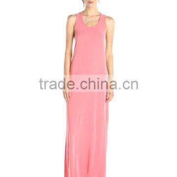 Women's Twisted Back Tank Cotton/Spandex Long Maxi Dress