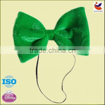 factory sale green color comb plush material funny bow tie for party