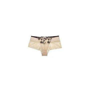 Embroidery Mesh Female Boyshorts Panties Full Rear Coverage