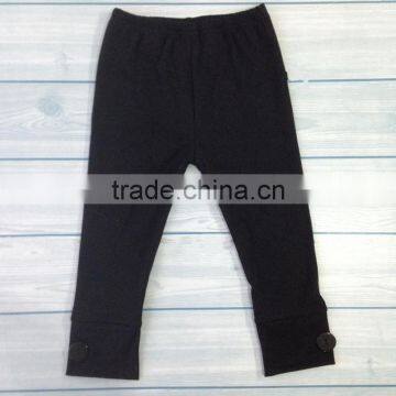 wholesale all black button girls leggings