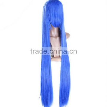 Afro Style Wig,Kosher Human Hair Wig,Heat Resistant Synthetic Lace Wig,Blue Color Fashion Cheap Party Tinsel Wig