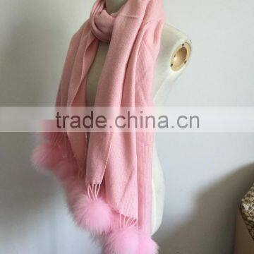 Baby Pink Cardigan Wholesale Pom Pom Tassel Fur Poncho Fur Cape 180cm*70cm photo-4