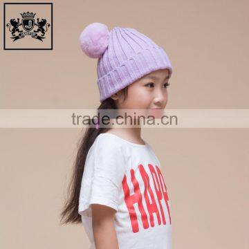 China Wholesale Rabbit Fur Beanies Fur Poms Baby Knit Hat