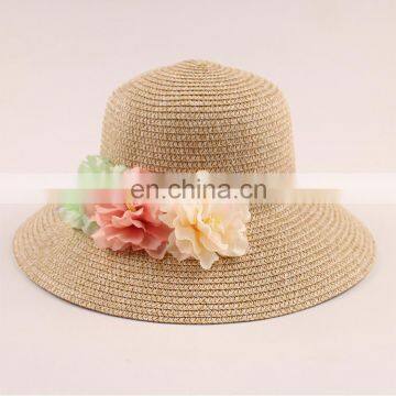 Sunscreen Basin Cap Sunshade Straw Hat Flower Pure Colour Beach Hat