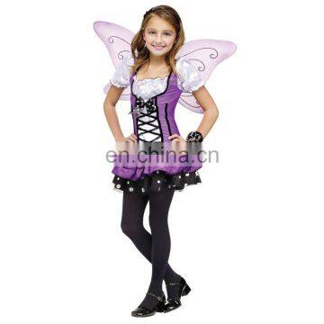 Halloween Lilac Fairy Costume Dress with Butterfly Wings for Gilrs Party