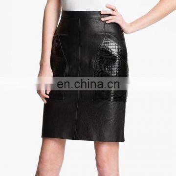 2015 Winter Faux Leather Skirt Women