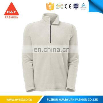 Knitting anti-pilling classic windproof autumn white polar fleece jacket with half zip---7 years alibaba experience