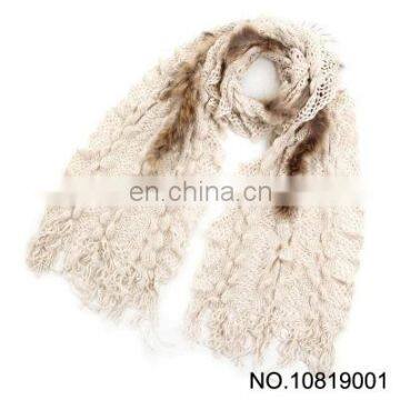 Raccoon hair mohair tassel wool knitting fur scarf wholesale